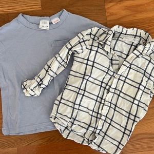 ZARA bundle size 3-4 flannel and tee